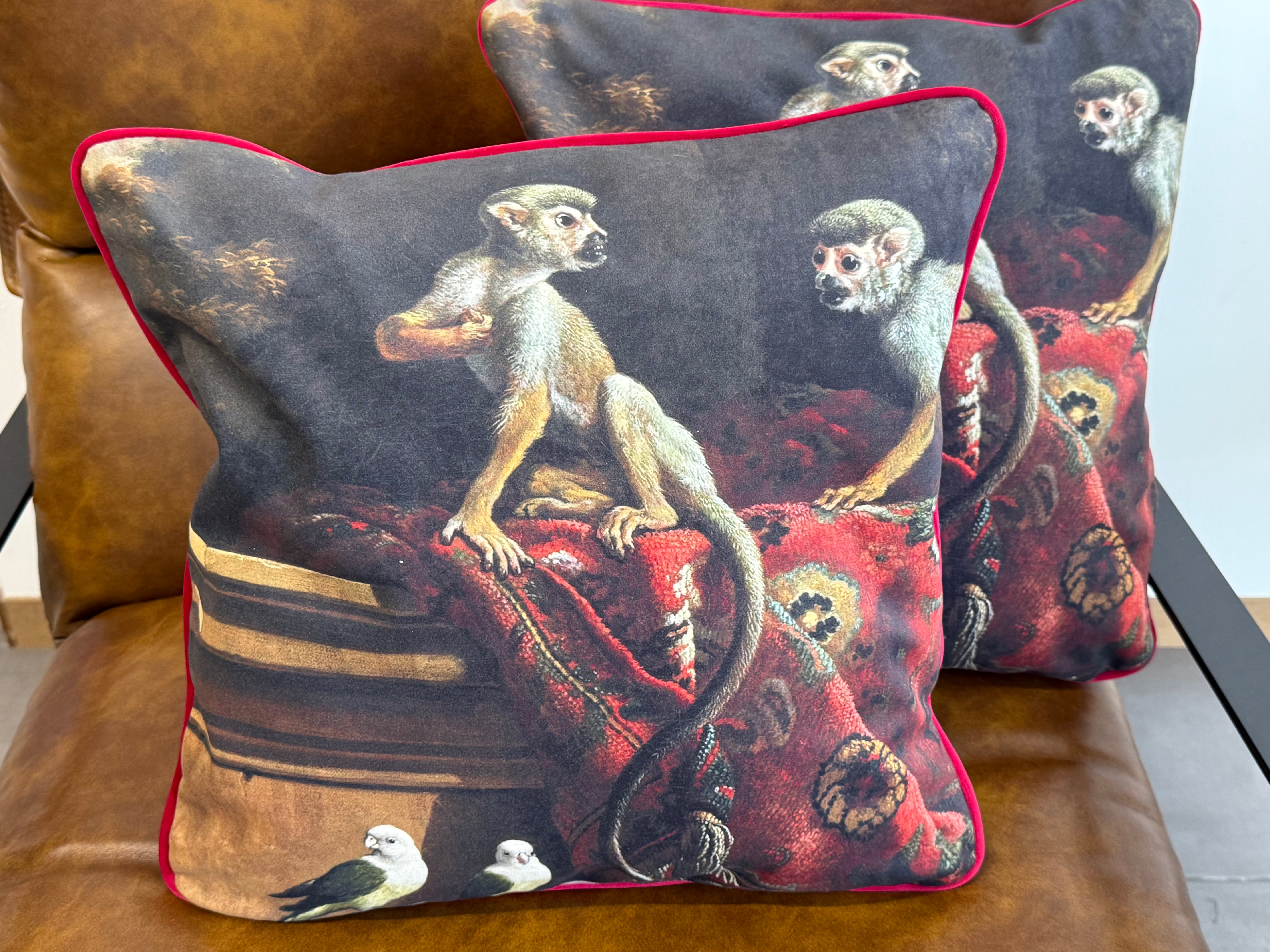 Coppia di Federe per Cuscini in Velluto 40x40 cm – Design Decorativo con Retro in Tinta Unita e Zip Nascosta