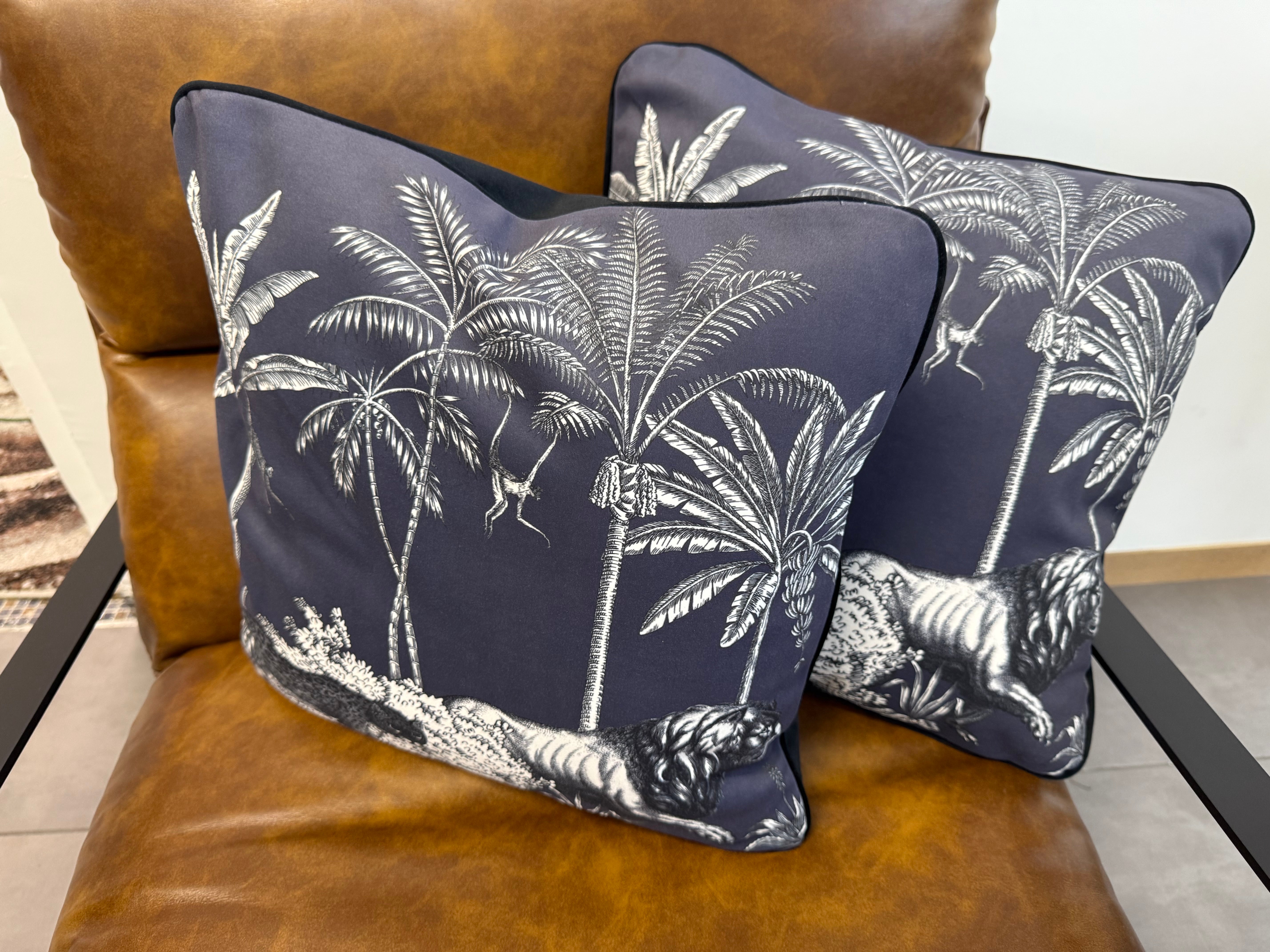 Coppia di Federe per Cuscini in Velluto 40x40 cm – Design Decorativo con Retro in Tinta Unita e Zip Nascosta