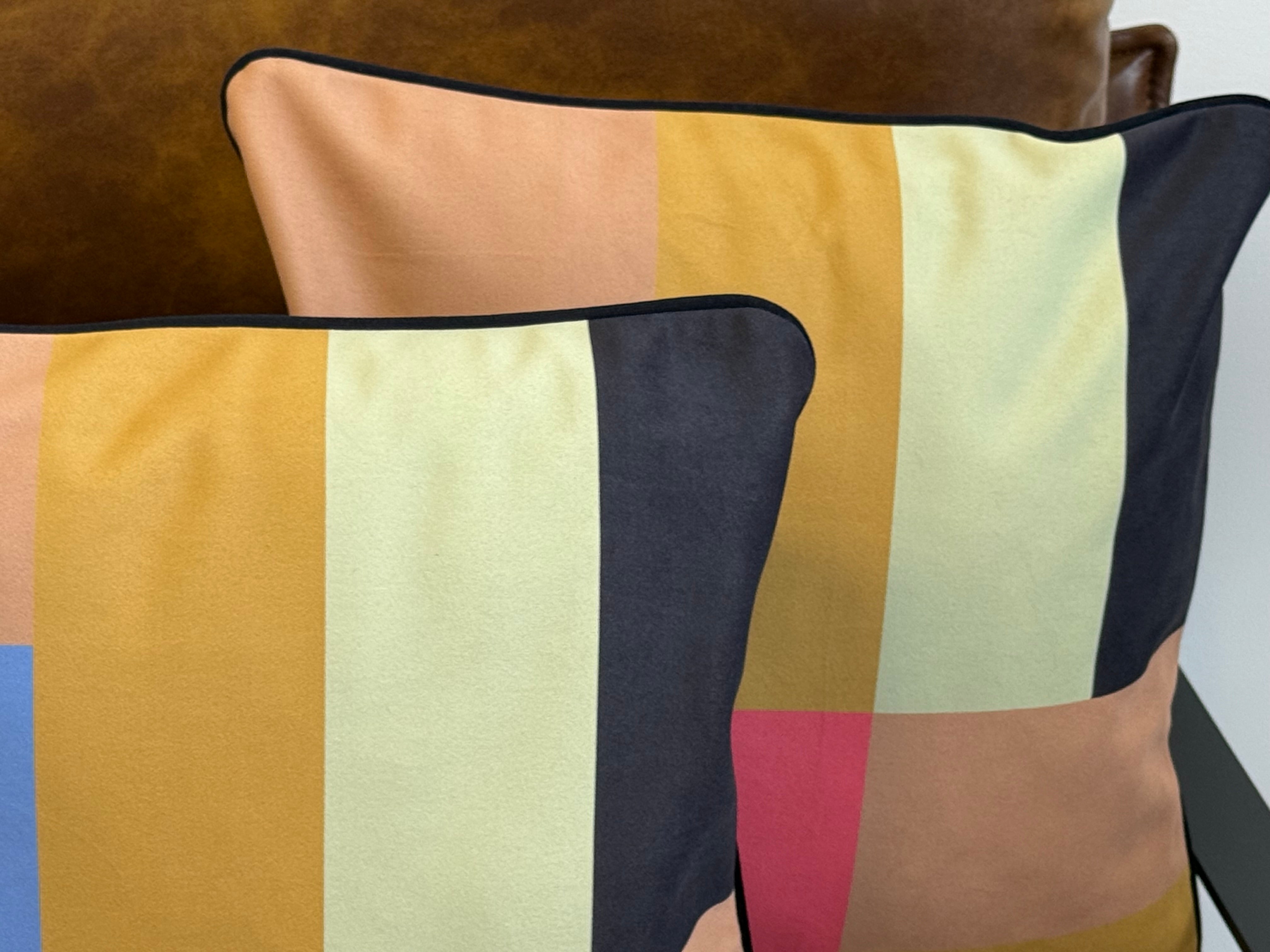 Coppia di Federe per Cuscini in Velluto 40x40 cm – Design Decorativo con Retro in Tinta Unita e Zip Nascosta