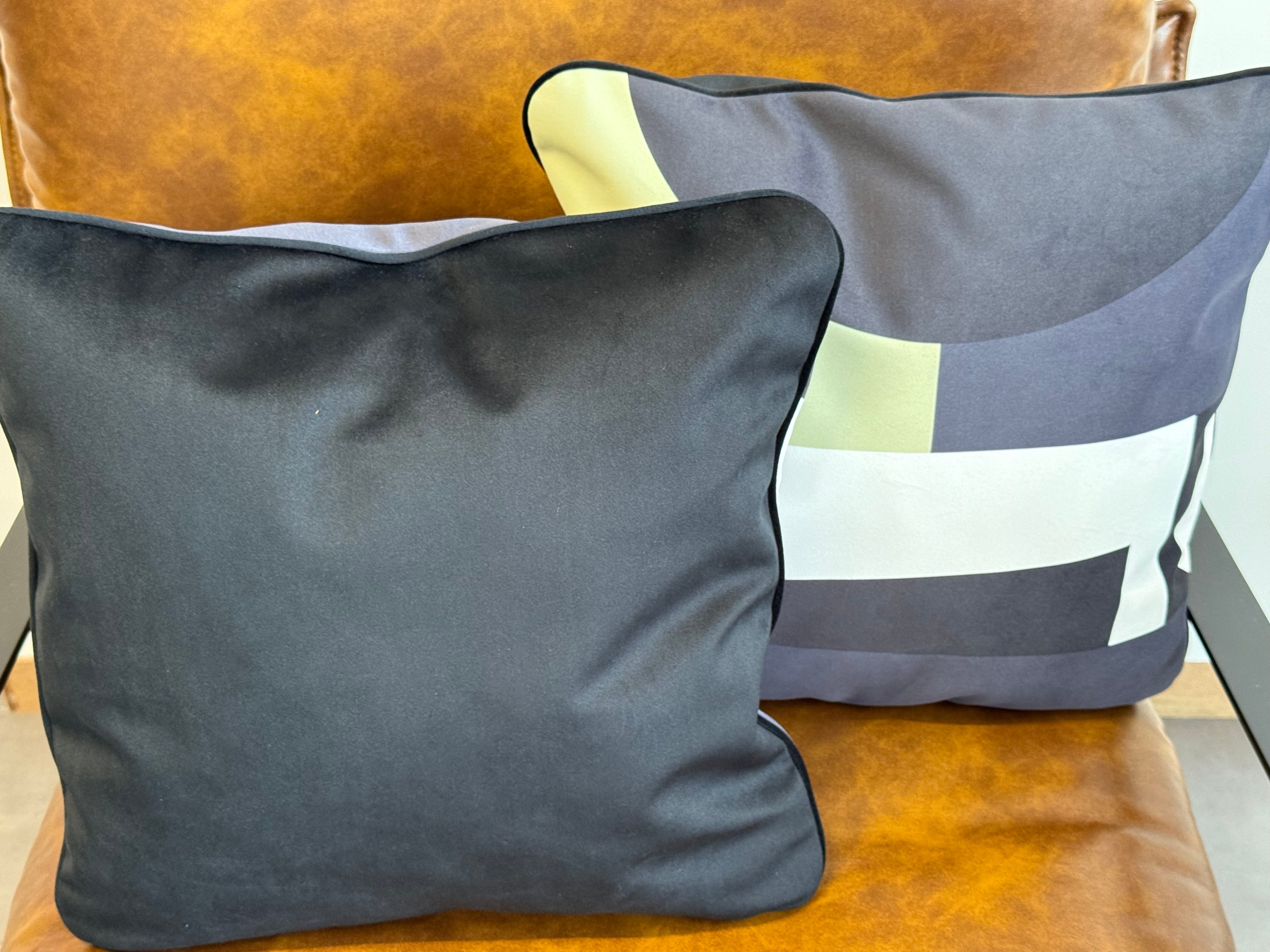 Coppia di Federe per Cuscini in Velluto 40x40 cm – Design Decorativo con Retro in Tinta Unita e Zip Nascosta
